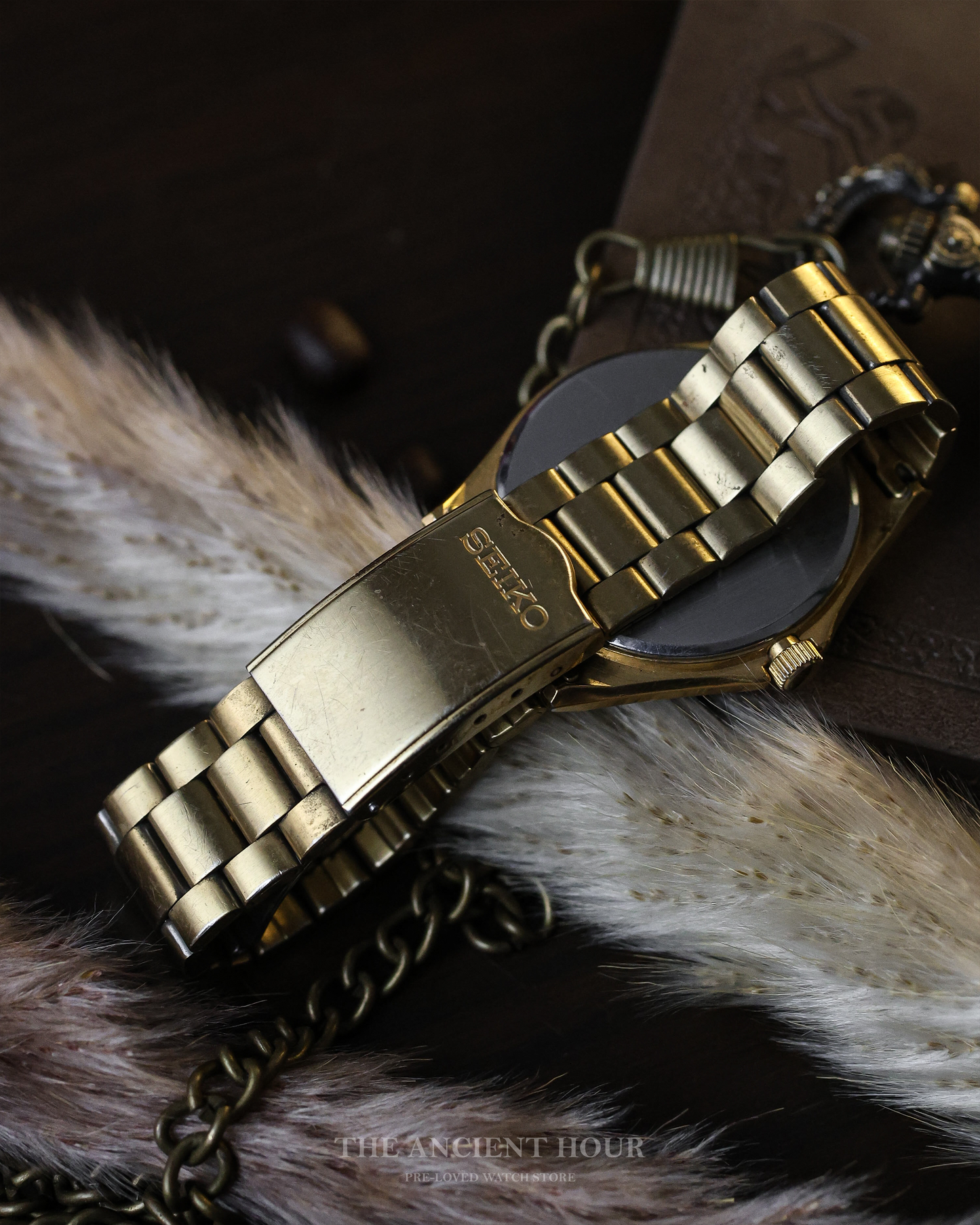 Seiko Spirit Snowflake goldplated case - kanji day/date calendar
