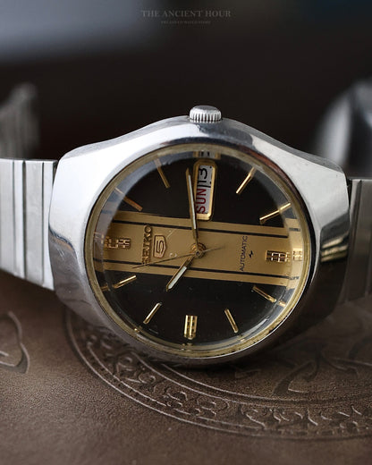 1983 VINTAGE SEIKO 5 AUTOMATIC "RACING STRIPE" 6309-6104 MEN'S WATCH
