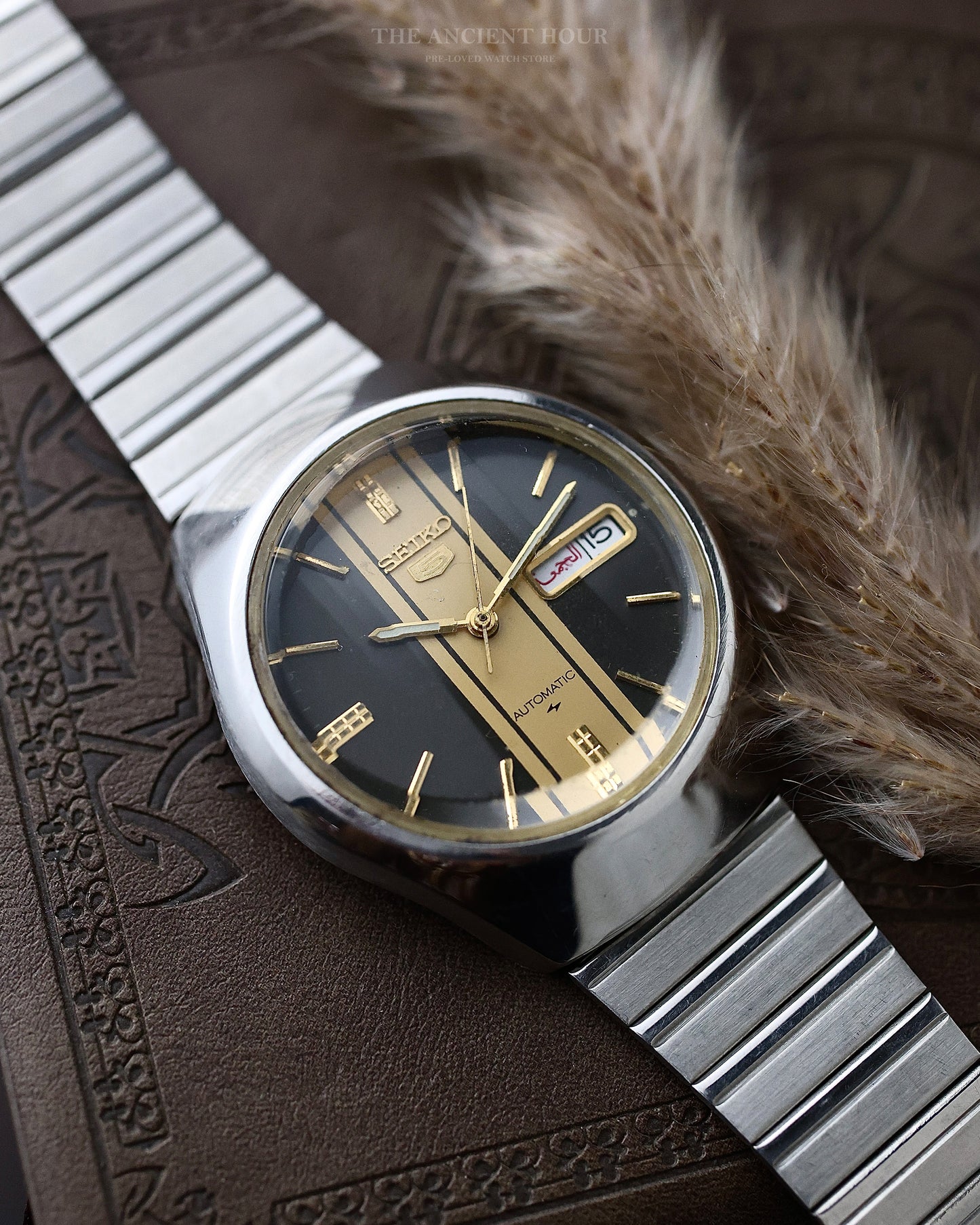 1983 VINTAGE SEIKO 5 AUTOMATIC "RACING STRIPE" 6309-6104 MEN'S WATCH