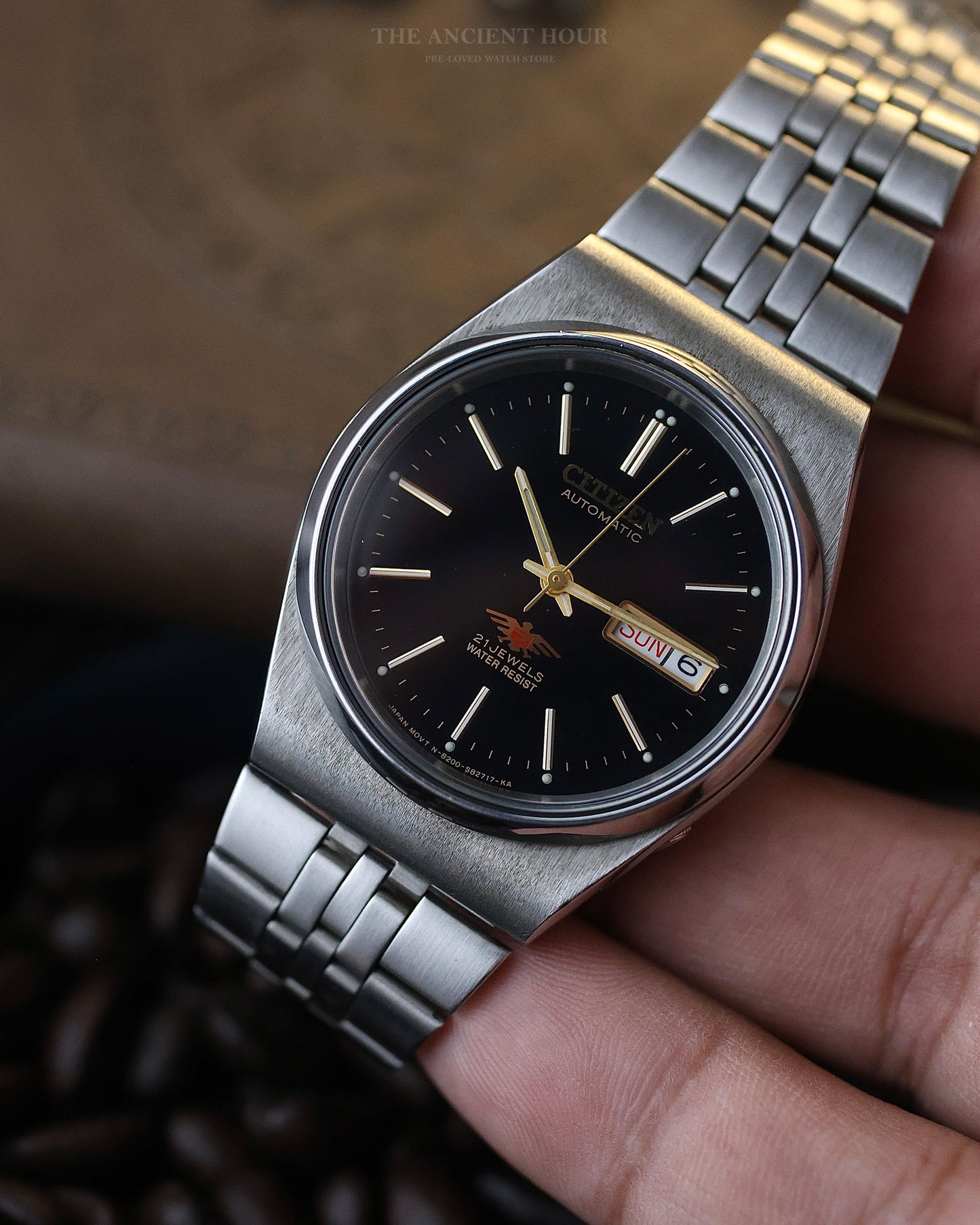 Vintage Citizen Eagle 7 Automatic 21 Jewels Black Dial