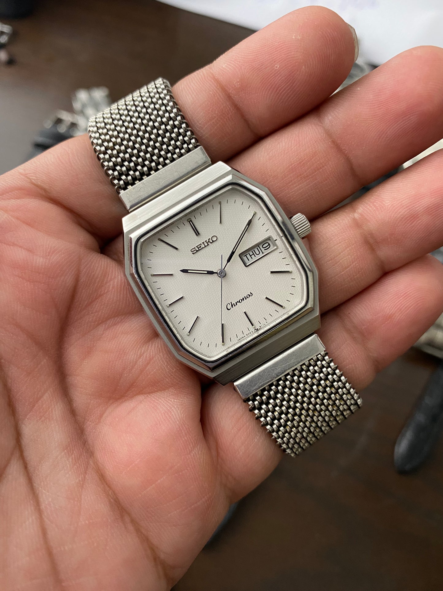 Seiko Chronos Tank textured dial