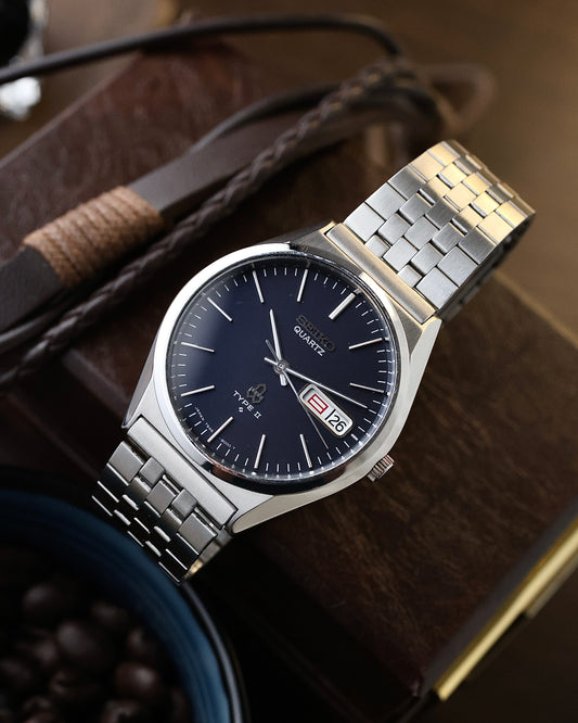 Vintage Seiko Type II Deep Blue dial Ref.7546-8000 - kanji day/date Calendar