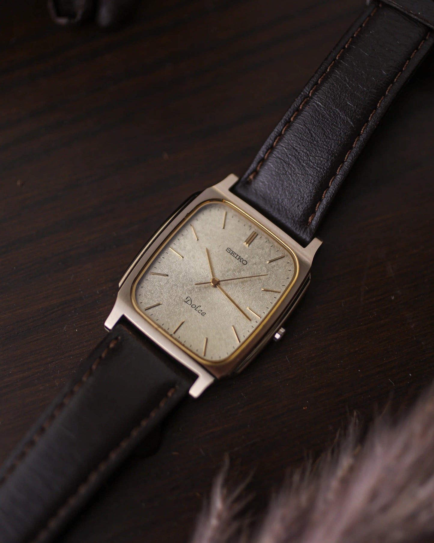 1989 Vintage Seiko Dolce Tank “Snowflake” Dial tungsten carbide – Ref. 8N41-5070
