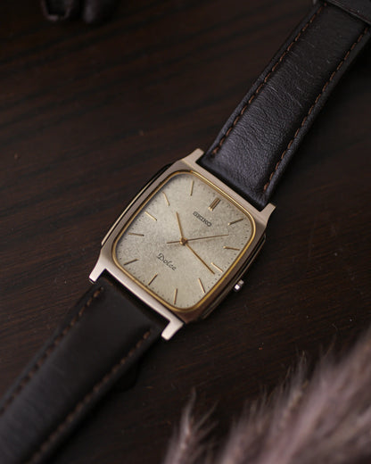 1989 Vintage Seiko Dolce Tank “Snowflake” Dial tungsten carbide – Ref. 8N41-5070