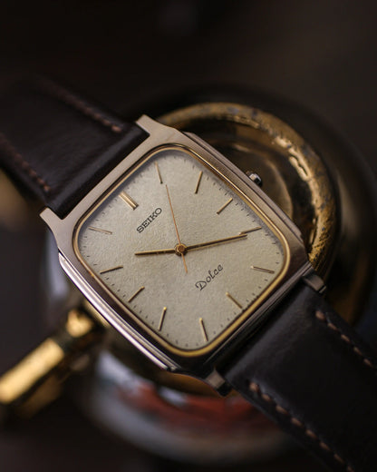 1989 Vintage Seiko Dolce Tank “Snowflake” Dial tungsten carbide – Ref. 8N41-5070