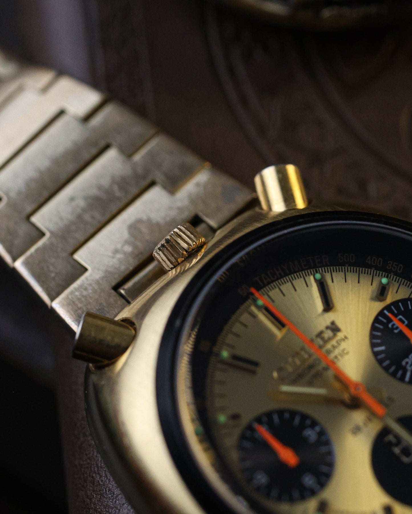 1970's Brad Pitt Vintage Citizen Bullhead 8110 Automatic Chronograph