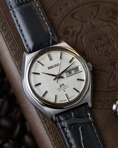 Vintage JDM Seiko Lm Linen dial 5606 - kanji/Eng day calendar Men's wrist watch