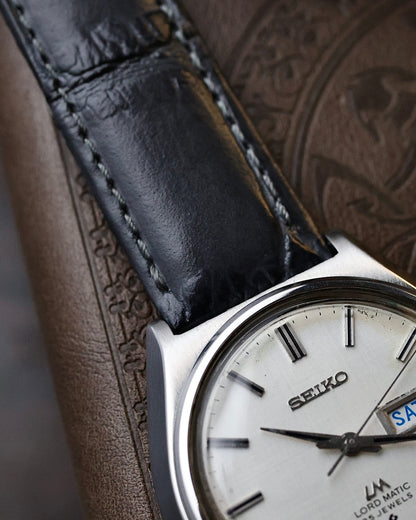 Vintage JDM Seiko Lm Linen dial 5606 - kanji/Eng day calendar Men's wrist watch