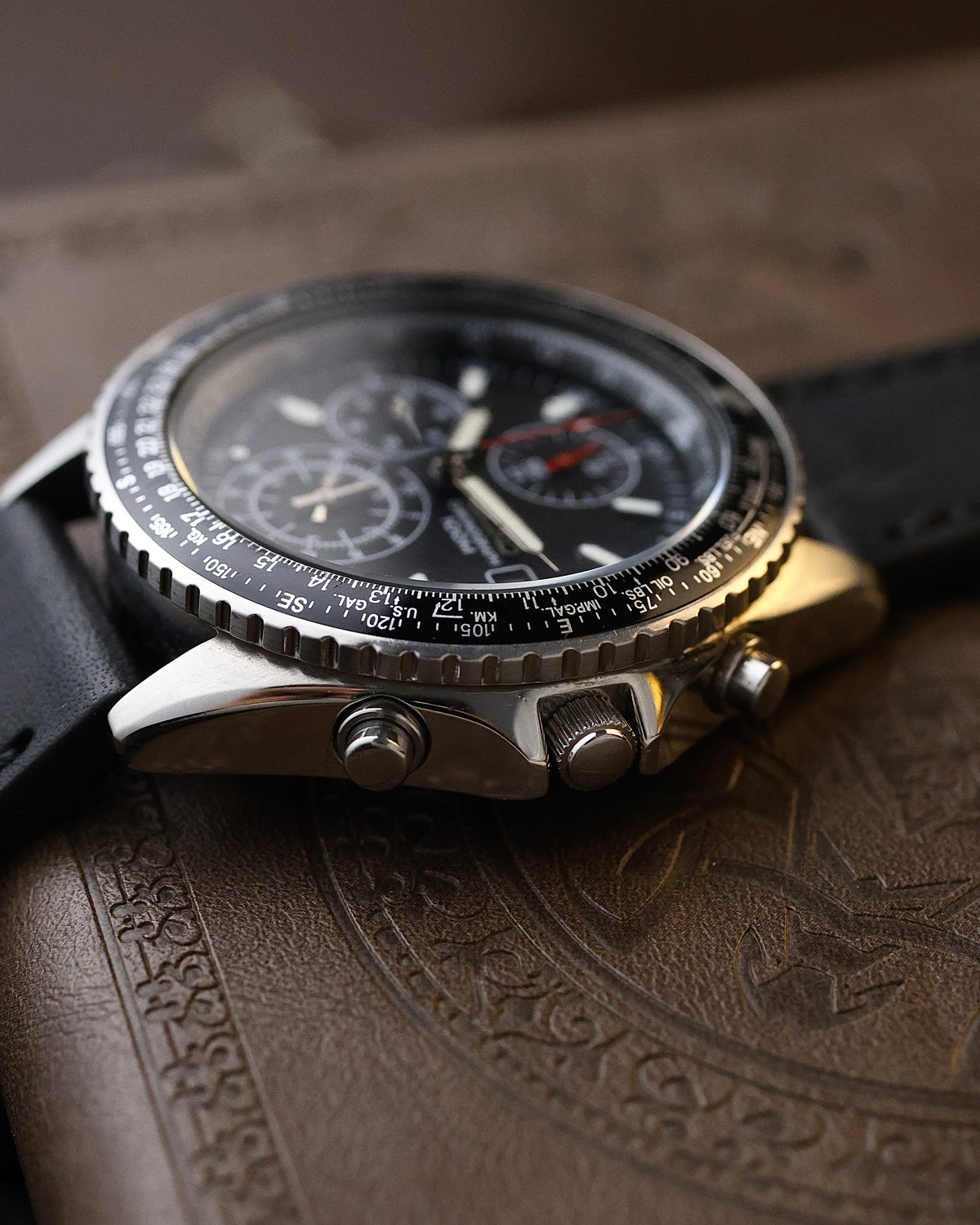 Seiko Flightmaster 7T92-0CF0 Chronograph Black Dial Aviator's wrist watch for sale