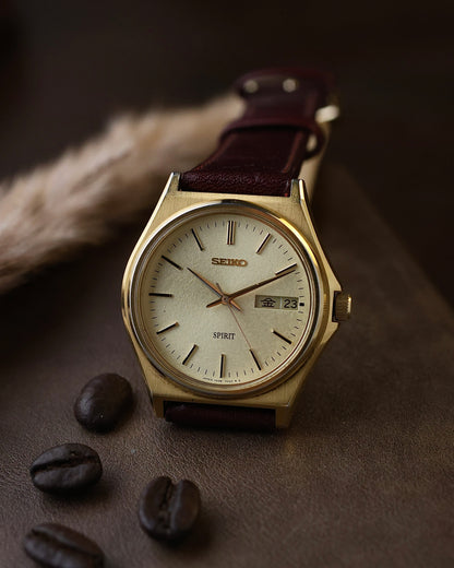 Vintage JDM Seiko Spirit Snowflake dial | 7N48-7000 | Kanji/English day calendar watch for sale