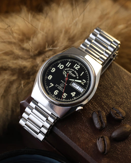 Swiss Vintage West End Watch – Sowar Prima –  Black Dial 1970’s – 17J Automatic Cal.2878 Watch for sale
