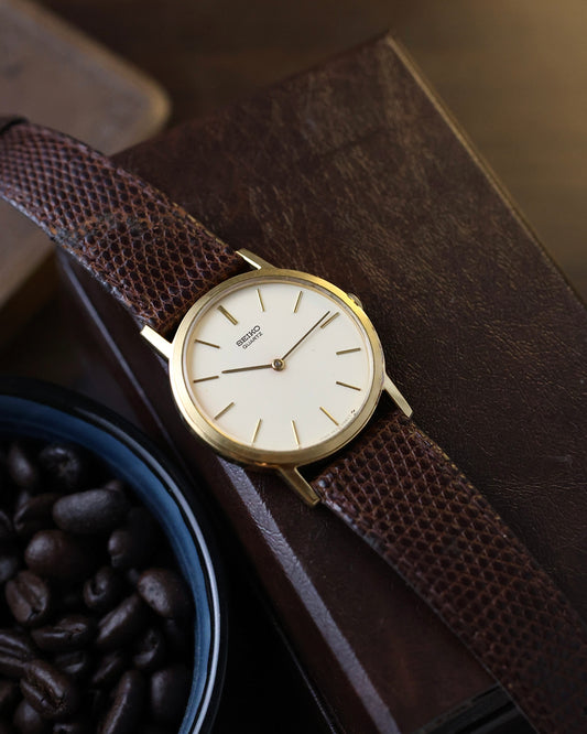 Seiko SGP Retro Slim Case Chariot quartz - 2620 - Original Seiko leather strap & Buckle Men's watch for sale