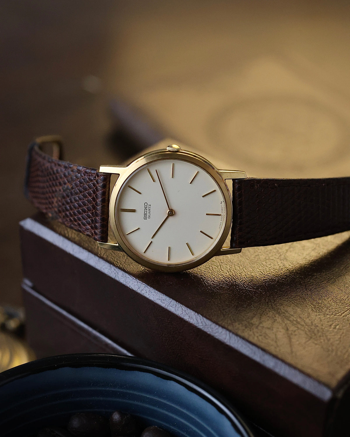 Seiko SGP Retro Slim Case Chariot quartz - 2620 - Original Seiko leather strap & Buckle Men's watch for sale