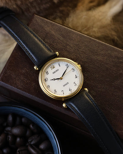 1984 Vintage Rare SGP Seiko Dolce ✨ Breguet Numerals T Lugs - Watch Ref. 8N41-7050