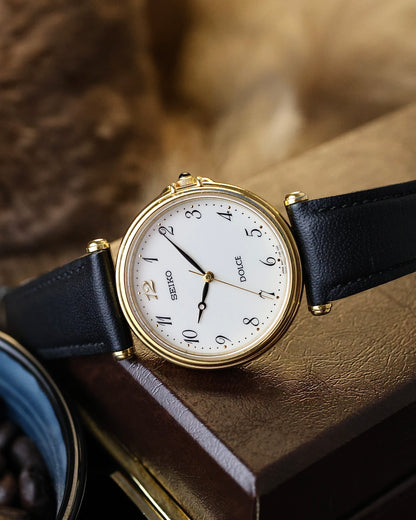 1984 Vintage Rare SGP Seiko Dolce ✨ Breguet Numerals T Lugs - Watch Ref. 8N41-7050