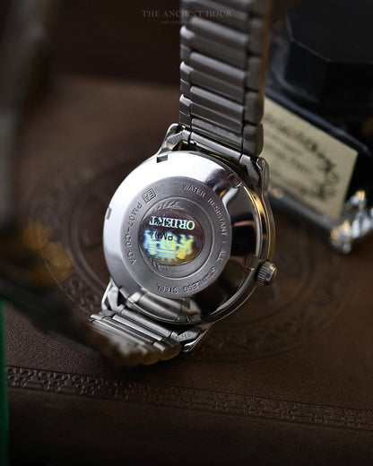 1970s Vintage Orient Tri-Star PM07 Automatic Waffle Textured Black Dial