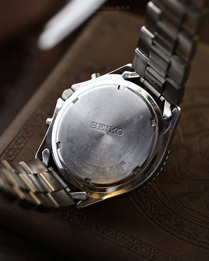 2007 Seiko 7T92-0CF0 Chronograph Quartz Blue Dial Day Date