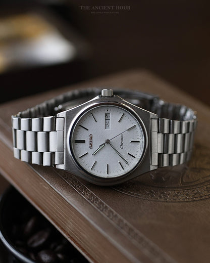 1981 SEIKO CHRONOS 5H23-7060 DAYDATE KANJI SNOWFLAKE DIAL STAINLESS STEEL