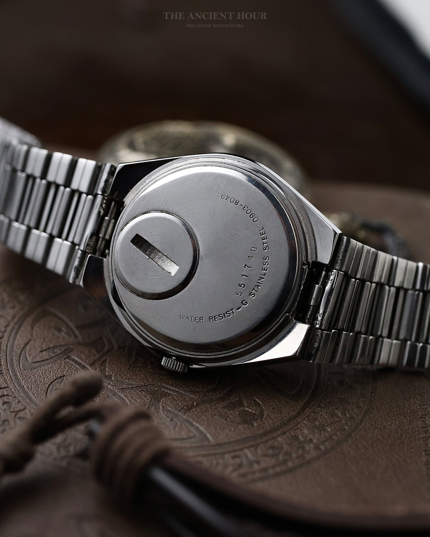 Vintage Seiko SQ Quartz Black Dial 0903-8059 Watch