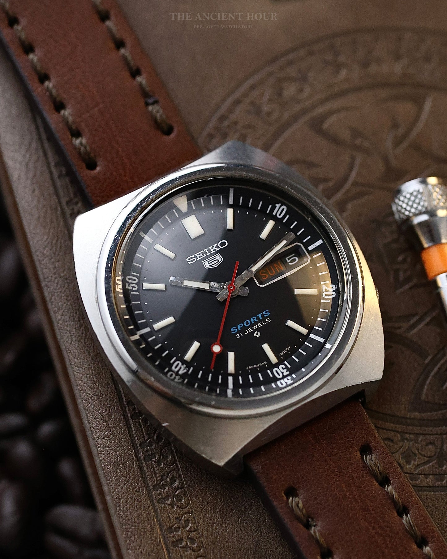 1974 Vintage Seiko 5 Sports 6119-6020 Black Dial