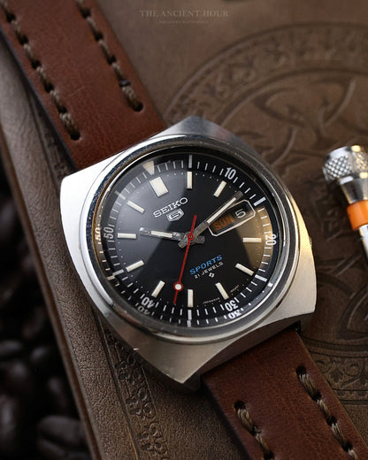 1974 Vintage Seiko 5 Sports 6119-6020 Black Dial