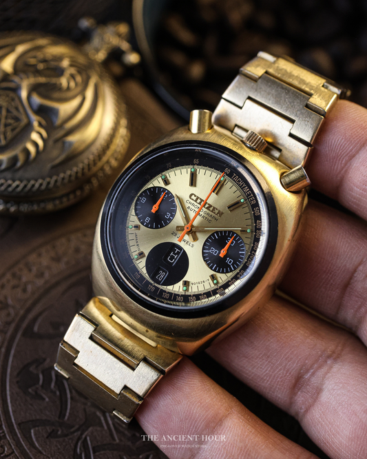 1970's Brad Pitt Vintage Citizen Bullhead 8110 Automatic Chronograph Men's Watch