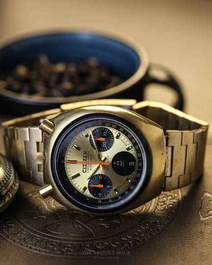 1970's Brad Pitt Vintage Citizen Bullhead 8110 Automatic Chronograph