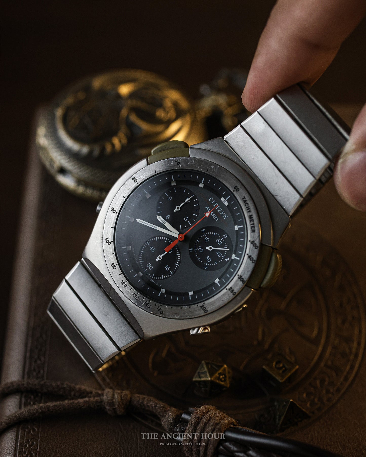 1990 Citizen 3531-351258TA chronograph sporty design