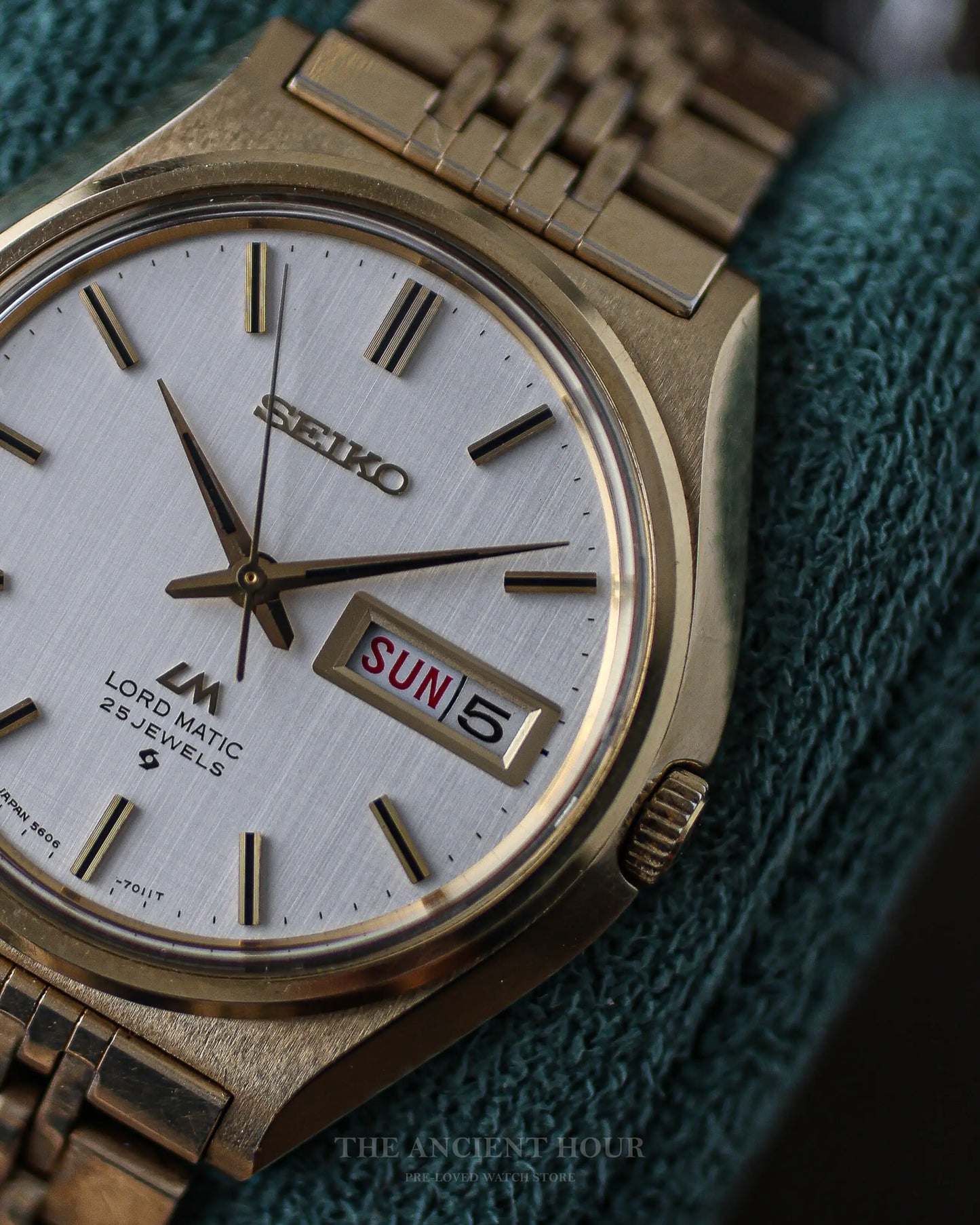 1970 Vintage Seiko Gold Plated linen dial Ref. 5606-7010