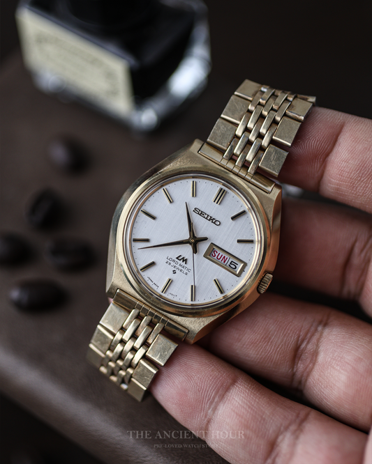 1970 Vintage Seiko Gold Plated linen dial Ref. 5606-7010