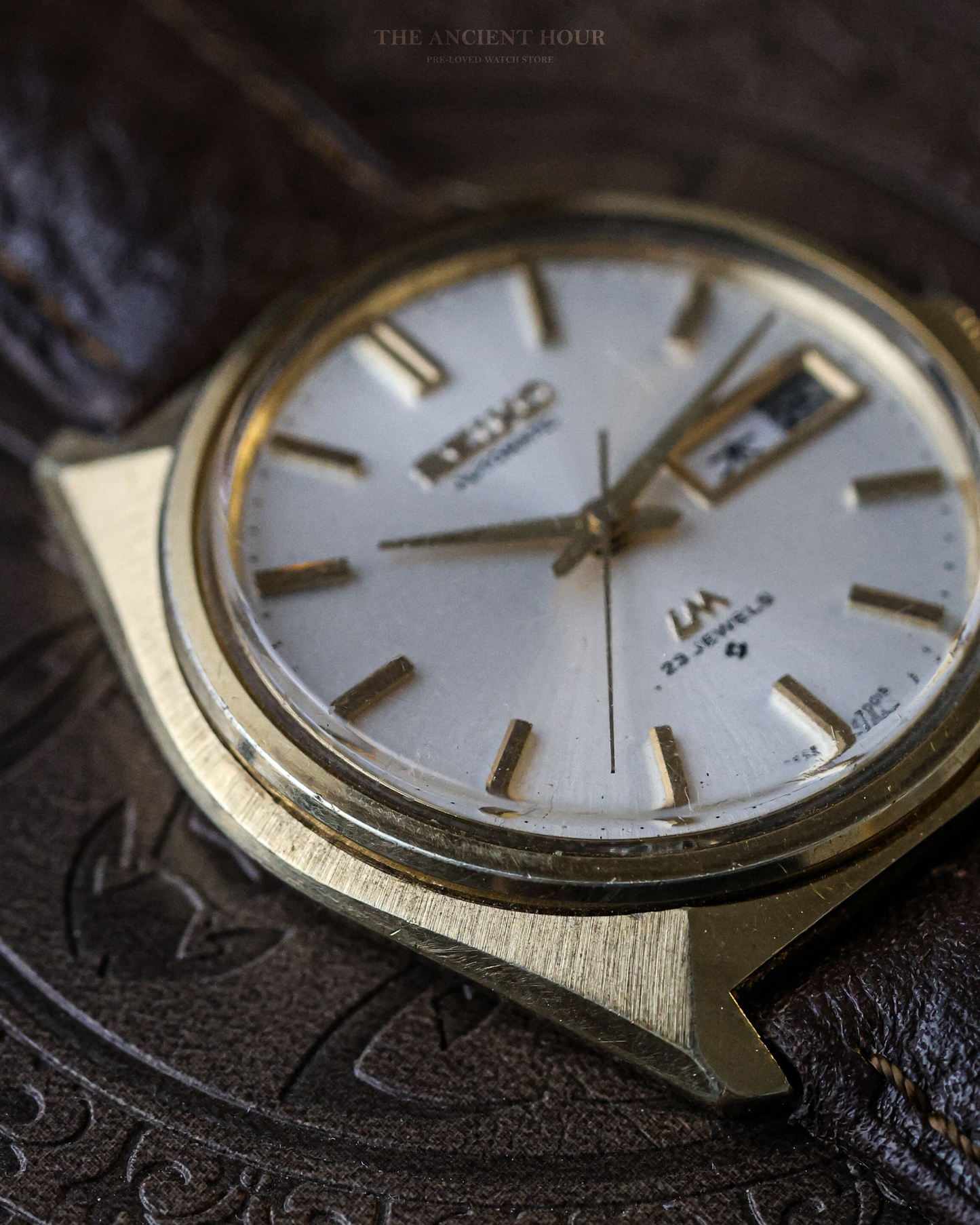 1970's Seiko LM Gold Plated "Tanaka Case" 5606 Kanji day/date calendar
