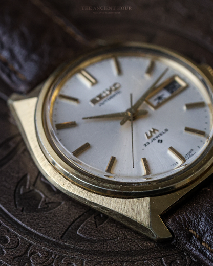 1970's Seiko LM Gold Plated "Tanaka Case" 5606 Kanji day/date calendar