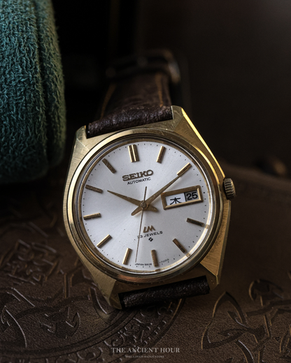 1970's Seiko LM Gold Plated "Tanaka Case" 5606 Kanji day/date calendar