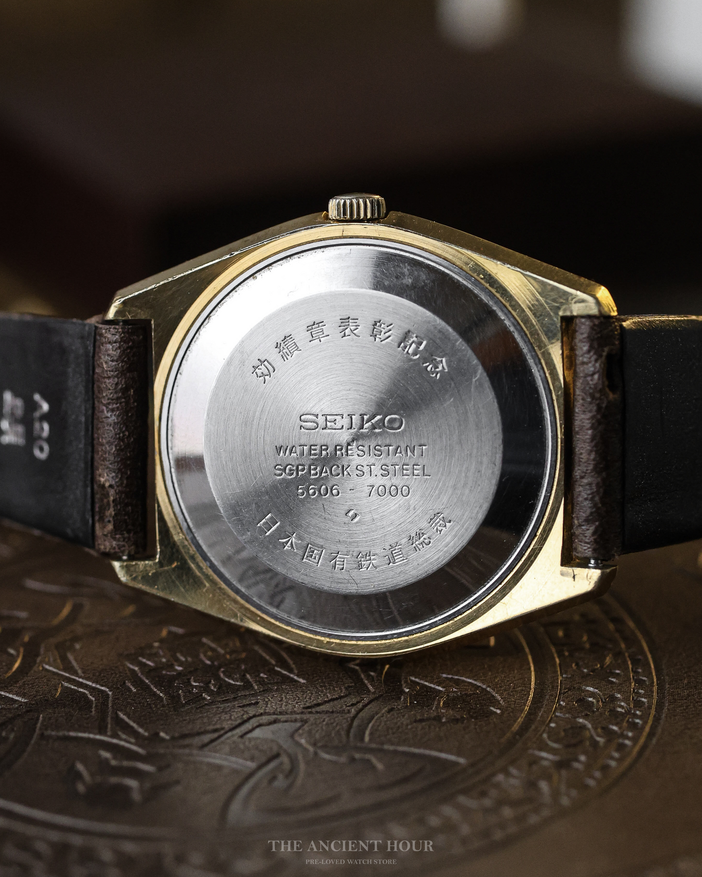 1970's Seiko LM Gold Plated "Tanaka Case" 5606 Kanji day/date calendar