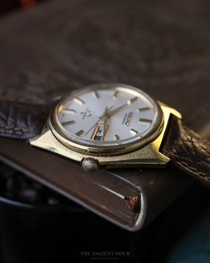 1970's Seiko LM Gold Plated "Tanaka Case" 5606 Kanji day/date calendar