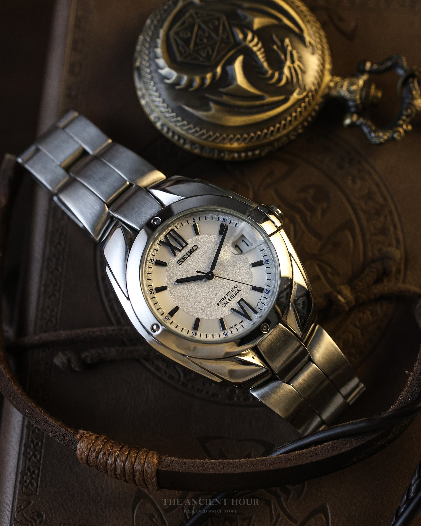 1998 SEIKO PERPETUAL CALENDAR 8F32-0012 HIGH ACCURACY
