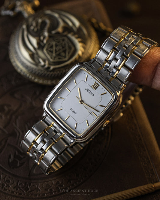 1998 VINTAGE SEIKO SPIRIT 7N01-5210  TANK shaped case